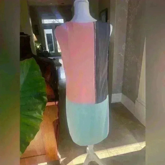 Nine West colorblock dress size 10 sleeveless exc condition pullover zip back - Picture 8 of 16